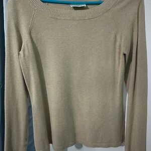 Ann Taylor Classic Tan Crew Neck Sweater